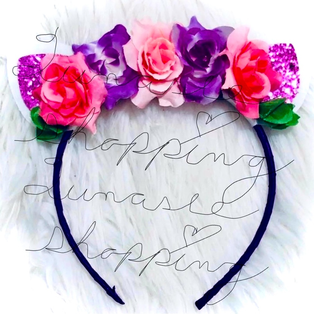Claire's Floral Headband with Pink and Purple Flowers